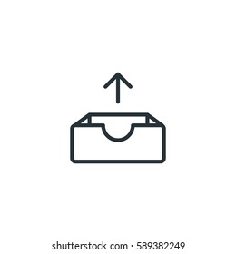 Upload vector icon, add to archive symbol. Modern, simple flat vector illustration for web site or mobile app