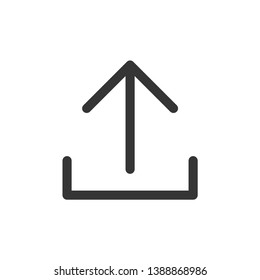 Upload vector icon, add to cloud symbol. Modern, simple flat vector illustration for web site or mobile app.