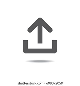 Upload vector icon, add to cloud symbol. Modern, simple flat vector illustration for web site or mobile app