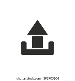 Upload   vector icon. Black  illustration isolated on white  background for graphic and web design.