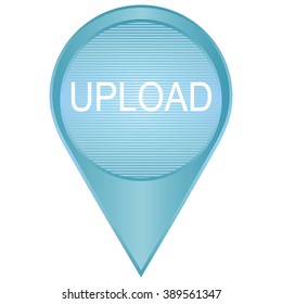 Upload - vector icon in blue tones.  message bubble
