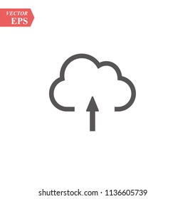 Upload vector icon, cloud storage symbol. Modern, simple flat vector illustration for web site or mobile app