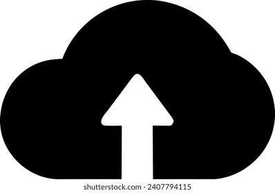 Upload vector icon, cloud storage symbol