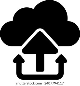 Upload vector icon, cloud storage symbol