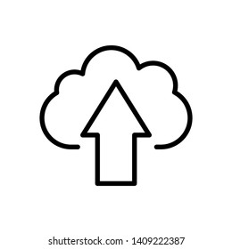 Upload vector icon on white background
