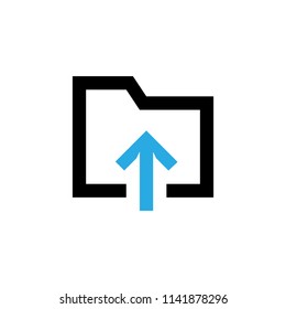 Upload vector icon. Pictogram from set Smartphone Essentials. Isolated on white background