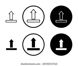 Upload vector icon set. upload file, image or document vector button suitable for apps and websites UI designs.