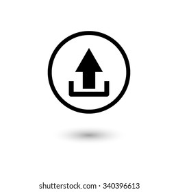 Upload - vector icon with shadow