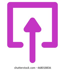 Upload vector icon. Style is contour flat icon symbol, violet color, white background.