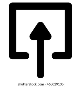 Upload vector icon. Style is linear flat icon symbol, black color, white background.
