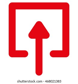 Upload vector icon. Style is outline flat icon symbol, red color, white background.