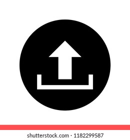 Upload vector icon, up symbol. Simple, flat design for web or mobile app