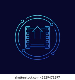 upload video icon, linear design