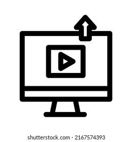 upload video icon or logo isolated sign symbol vector illustration - high quality black style vector icons
