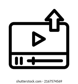 Video-Symbol oder Logo einzeln auf Zeichensymbolen hochladen Vektorgrafik - hochwertige Vektorsymbole mit schwarzem Stil
