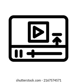Video-Symbol oder Logo einzeln auf Zeichensymbolen hochladen Vektorgrafik - hochwertige Vektorsymbole mit schwarzem Stil
