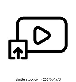 upload video icon or logo isolated sign symbol vector illustration - high quality black style vector icons
