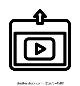 upload video icon or logo isolated sign symbol vector illustration - high quality black style vector icons
