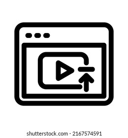 icono de vídeo de carga o logotipo símbolo de signo aislado ilustración vectorial de alta calidad vectores de estilo negro
