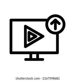 upload video icon or logo isolated sign symbol vector illustration - high quality black style vector icons
