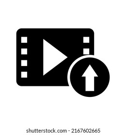 Upload Video Icon Or Logo Isolated Sign Symbol Vector Illustration - High Quality Black Style Vector Icons
