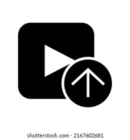 Upload Video Icon Or Logo Isolated Sign Symbol Vector Illustration - High Quality Black Style Vector Icons
