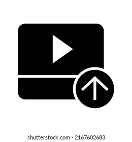 Upload Video Icon Or Logo Isolated Sign Symbol Vector Illustration - High Quality Black Style Vector Icons
