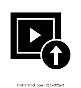 Upload Video Icon Or Logo Isolated Sign Symbol Vector Illustration - High Quality Black Style Vector Icons
