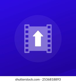 upload video icon, transparent design