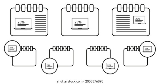 Upload video vector icon in calender set illustration for ui and ux, website or mobile application