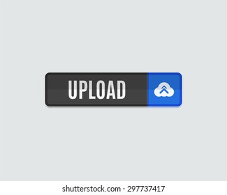 Upload web button. Cloud and arrow. Modern flat design website icon and design element