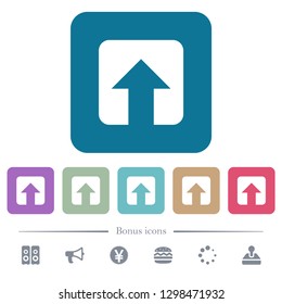Upload white flat icons on color rounded square backgrounds. 6 bonus icons included