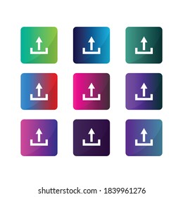 Upload White Icon Flat Design With  Awesome Gradient For UI Web Design