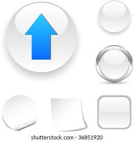 Upload white icon. Vector illustration.