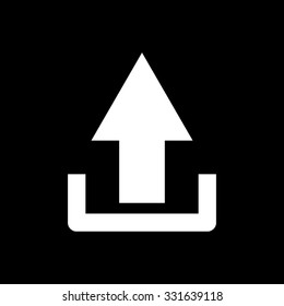 Upload - white vector icon