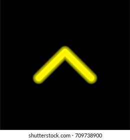 Upload yellow glowing neon ui ux icon. Glowing sign logo vector