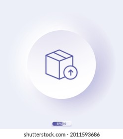 upload_box icon. e-commerce icons. Сollection of web icons for online store, such as discounts, delivery, contacts, payment, app store, shopping cart.