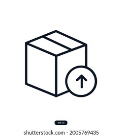 upload-box Icons. e-commerce icon. Сollection of Web and App icons for an online store, delivery, payment, shopping cart, Online Shopping. vector eps 10