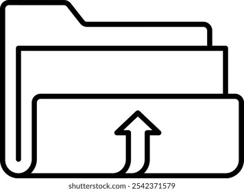 Uploaded Folder Black Outline Icon