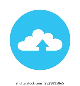 icono de descarga. icono de descarga en nube en círculo azul