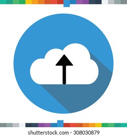 Uploading to the cloud flat icon.