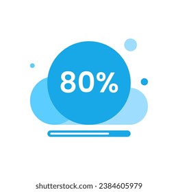 uploading to cloud, progress bar concept illustration flat design vector. modern graphic element for landing page ui, infographic, icon