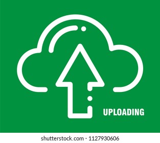 UPLOADING CLOUD VECTOR ICON