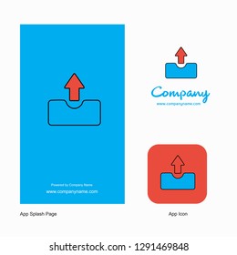 Uploading Company Logo App Icon and Splash Page Design. Creative Business App Design Elements