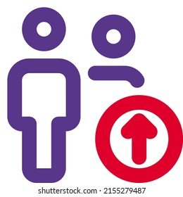 uploading a document or file on a group with up arrow sign