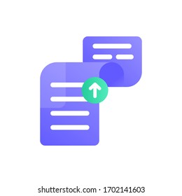 Uploading the document flat icon with gradient style. Document file folder icon. File task icon for business and presentation
