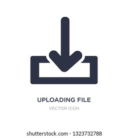 uploading file icon on white background. Simple element illustration from UI concept. uploading file sign icon symbol design.