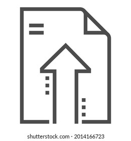 Uploading file, square line vector icon