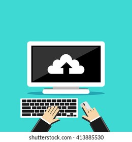 Uploading file. Upload document process. 