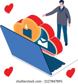 Uploading Files Isolated Vector Illustration which can be easily Download